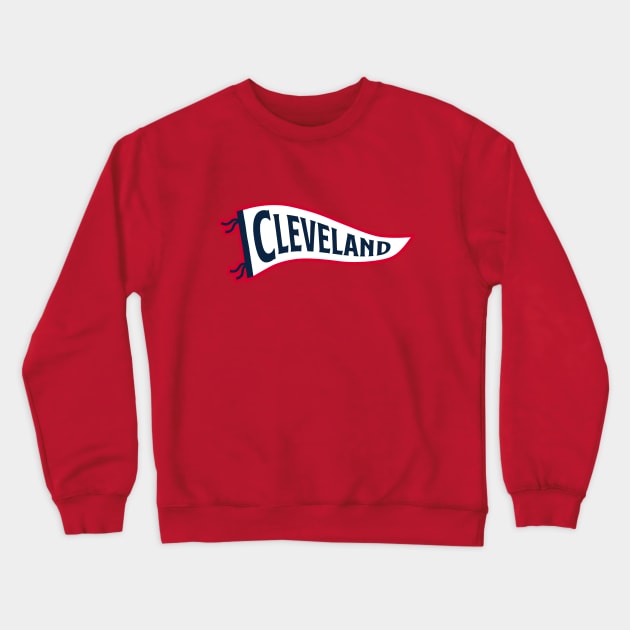 Cleveland Pennant - Red Crewneck Sweatshirt by KFig21